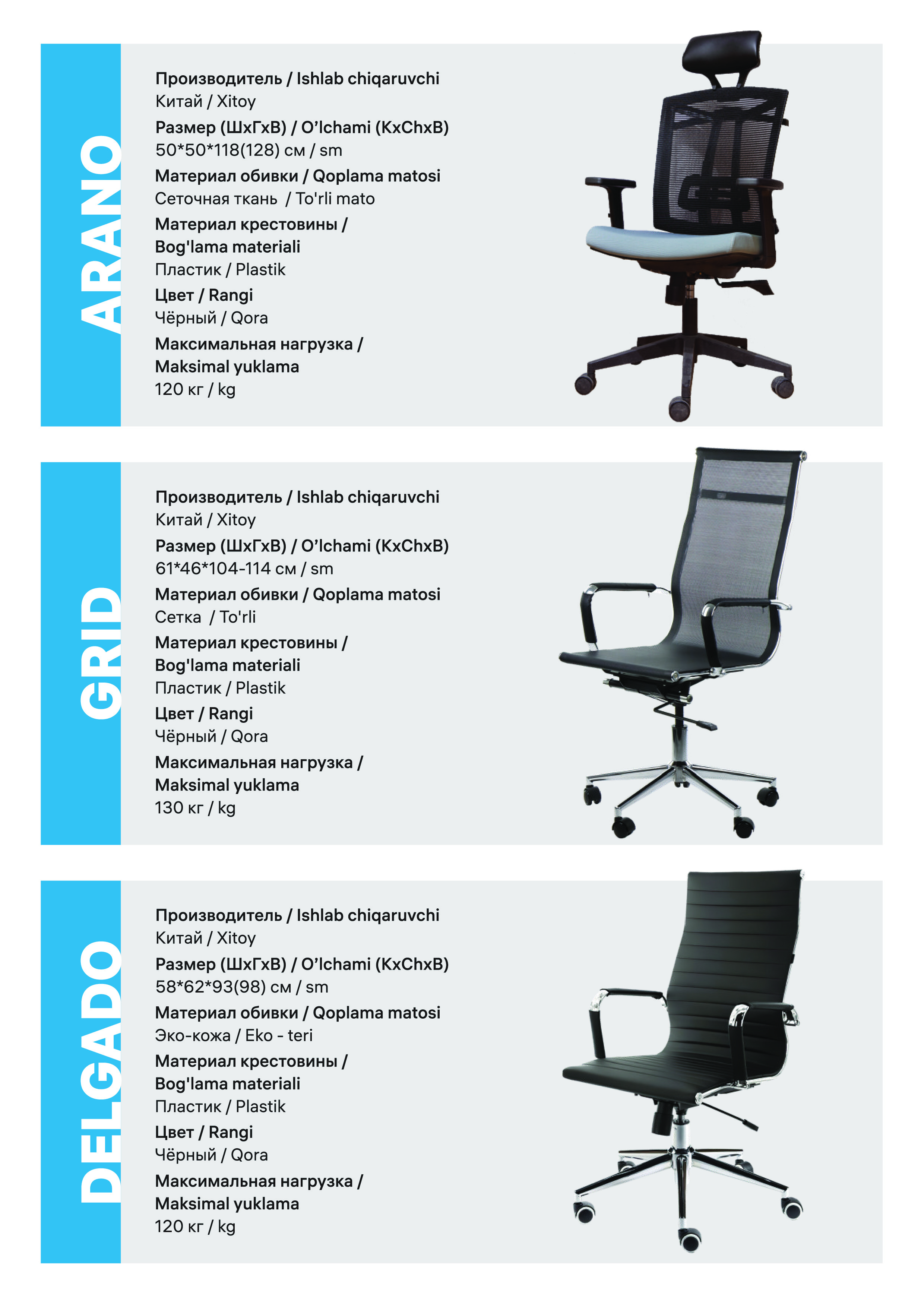 Офисные кресла в Алматы